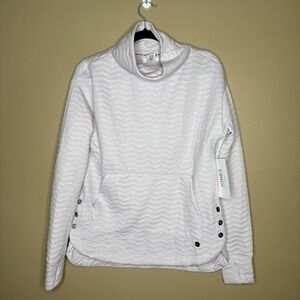 NWT Jones New York Sport Womens Sz M Light Purple Mock Neck Sweatshirt